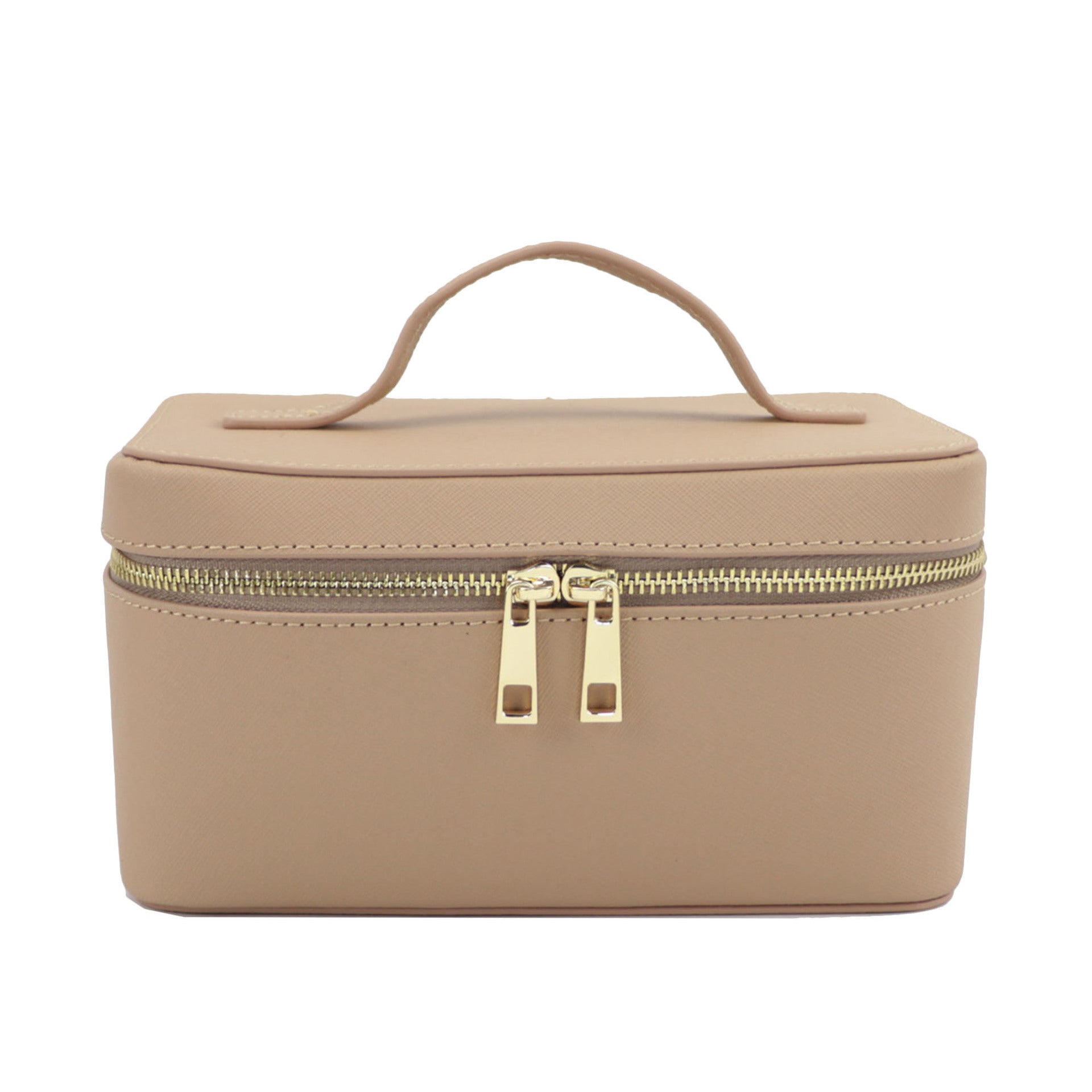 Genuine Leather Cross Pattern Portable Travel Toiletry Bag Large Capacity Dinner Hand Carrying Cosmetic Case